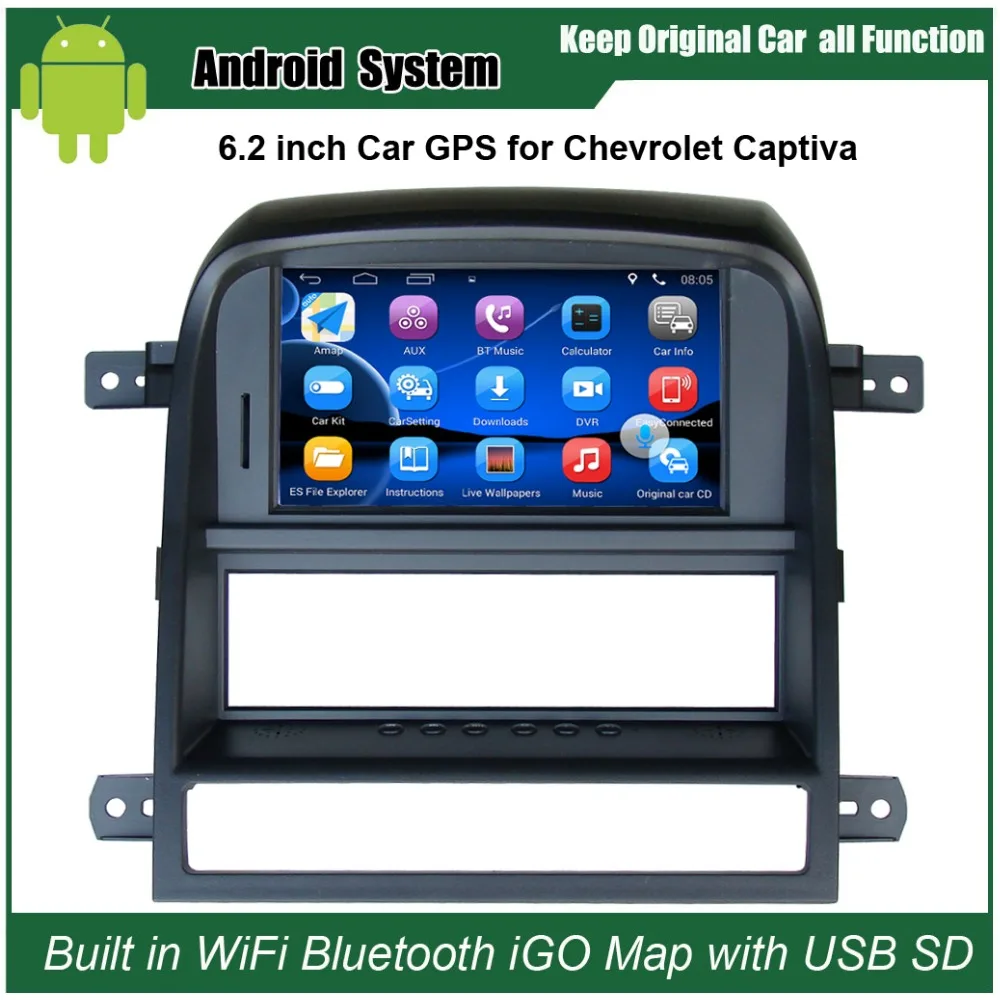 6,2 дюймов Android 7,1 сенсорный экран автомобильный медиаплеер для Chevrolet Captiva 2008-2011 gps навигация Bluetooth видео плеер