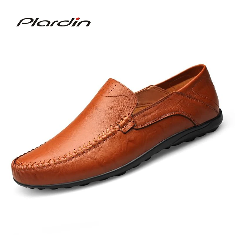 Plardin New Fashion Plus Size Shoes Man Split Leather Soft Comfortable Dress Casual Sewing Men Genuine For | Обувь