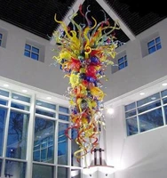 elegant multi color hand blown glass large chandelier light for homehotel