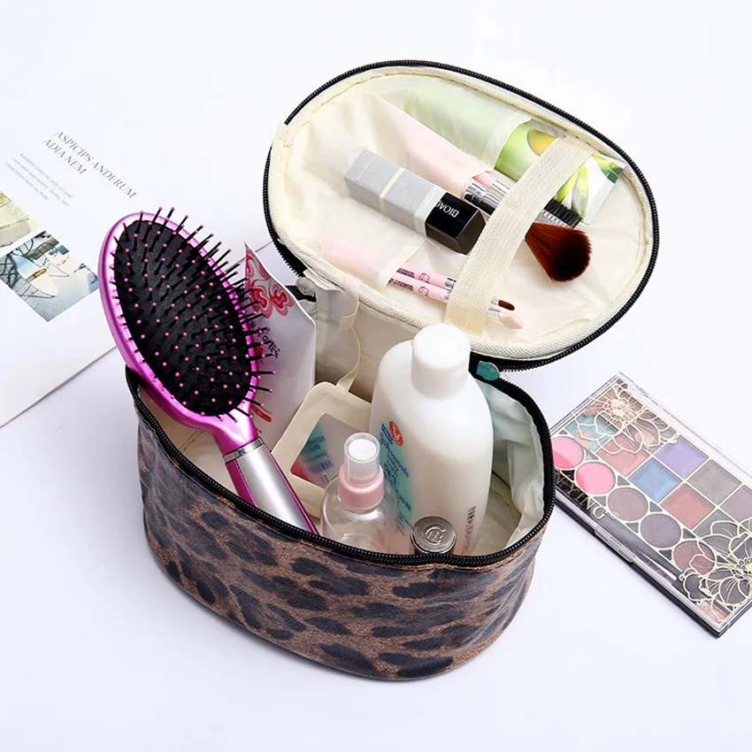 Новая модная леопардовая полиуретановая женская косметичка косметички дорожный