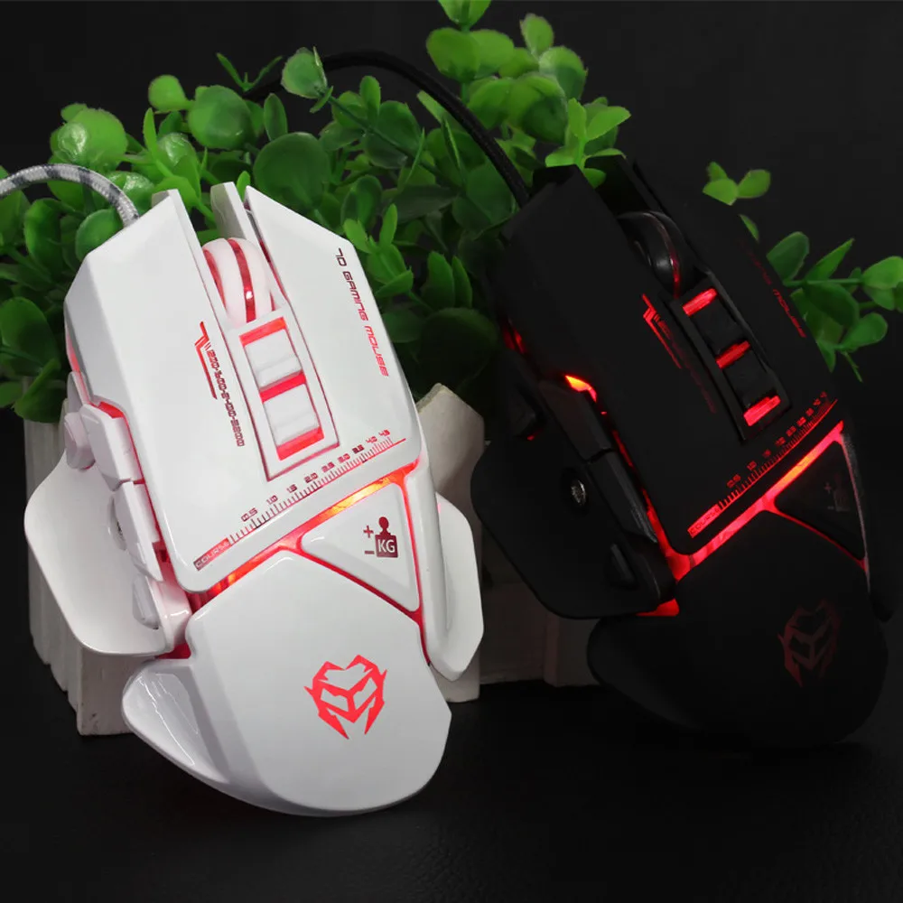 Проводная мышь 3200DPI оптическая Регулируемая 7D кнопка черный белый USB цветной