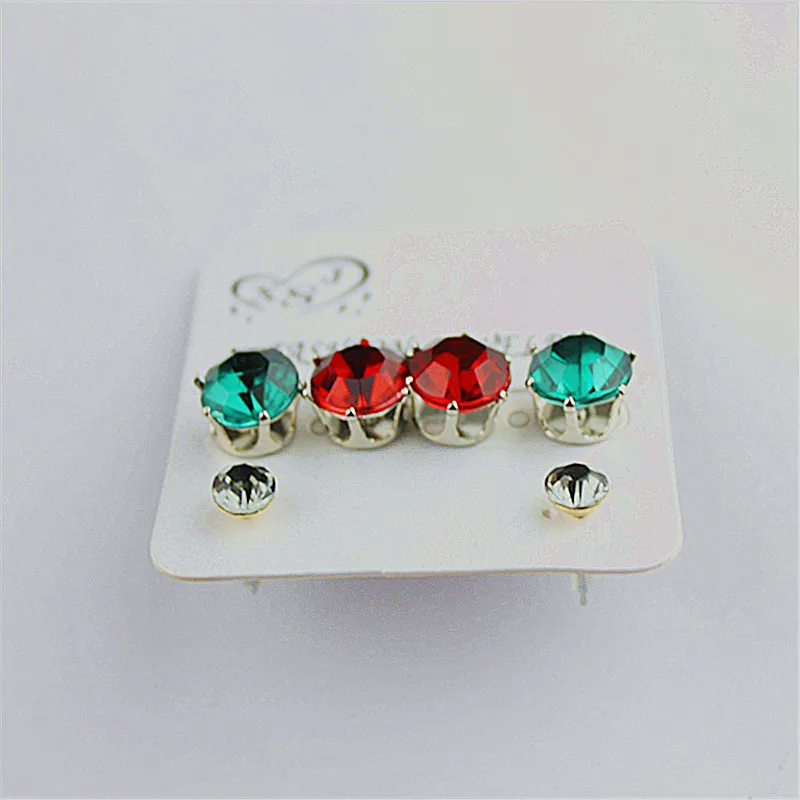 New popular Christmas lady wholesale jewelry factory girls birthday party gorgeous red green gray stud earrings g | Украшения и