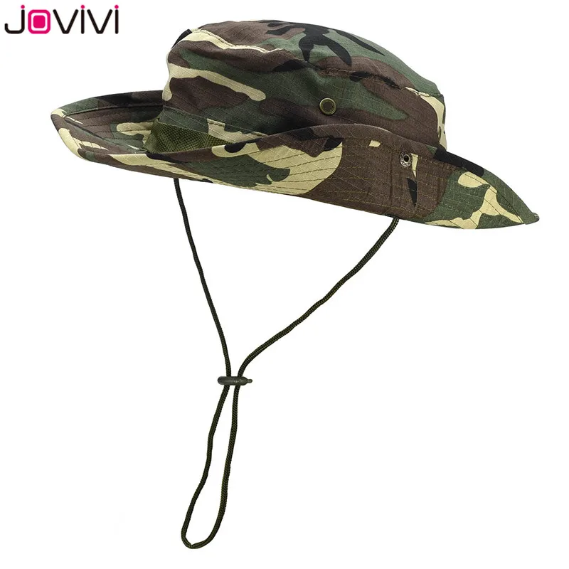 Jovivi 1 шт. уличная шляпа Boonie с широкими полями, дышащие сафари рыболовные шляпы для защиты от УФ-лучей, складная Военная Кепка, пара уличных шапок