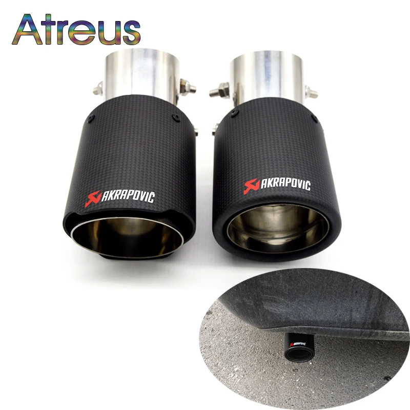 Универсальный карбоновый регулируемый угол Akrapovic наконечник выхлопной трубы для Abarth Fiat punto 500 Suzuki Свифт Vitara Jimmy SX4 Alto