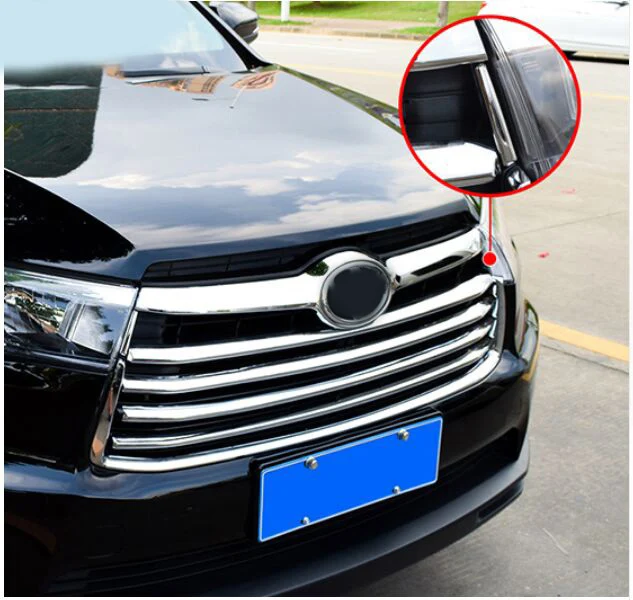 Для toyota HIGHLANDER KLUGER Хромированная передняя сетка решетка крышка отделка вставка