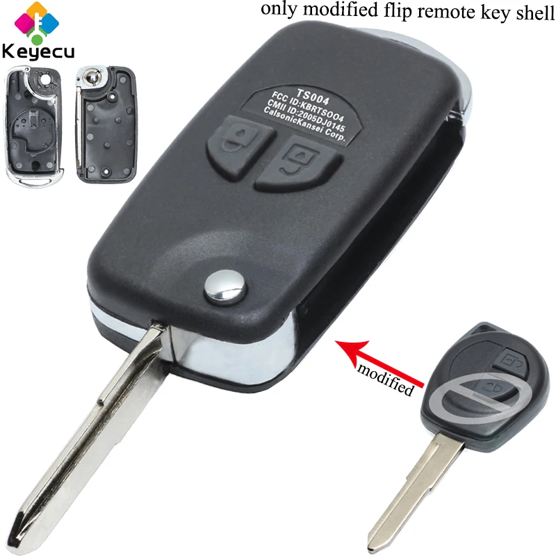 KEYECU сменный раскладной/откидной Чехол для автомобильного ключа с 2 кнопками Suzuki