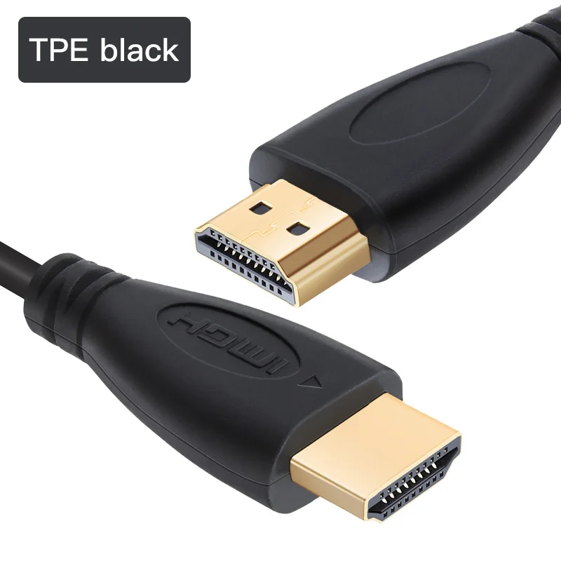 black 100 шт./лот HDMI кабель высокоскоростной видео кабель позолоченный кабель 0,3 м 1 м 1,5 м 2 м 3 м 5 м 7,5 м 10 м 15 м для HD tv xbox PS3 - Цвет: black