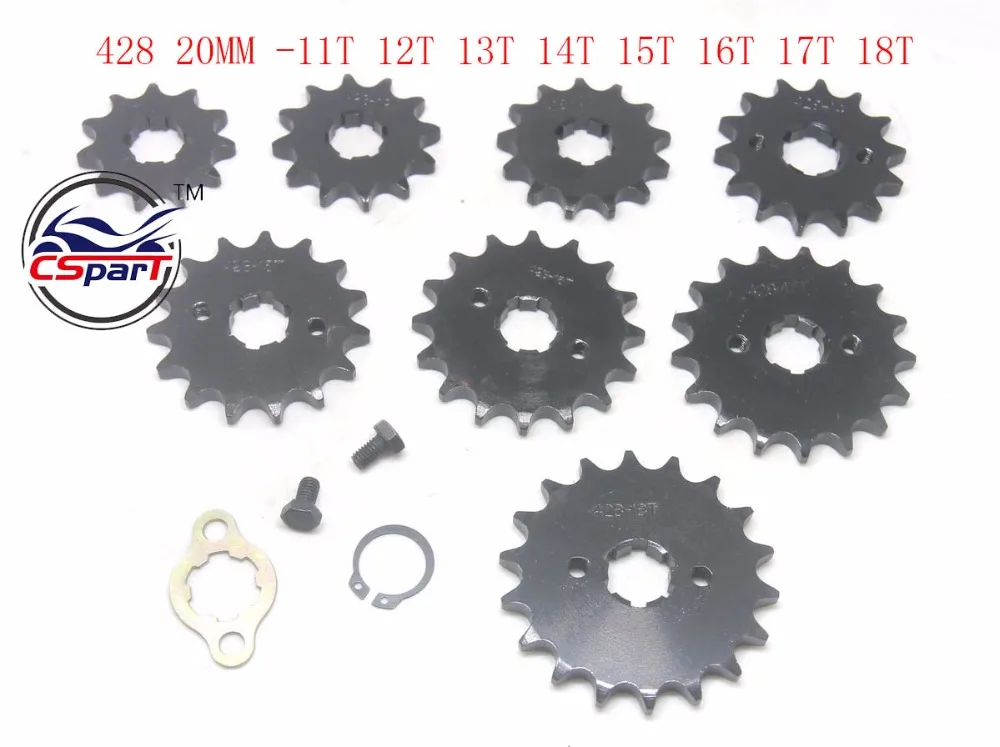 11T 12T 13T 14T 15T 16T 17T 18T 19T зуб 428 ID 20MM передняя Звездочка двигателя для мотоцикла Dirt bike ATV Quad Buggy