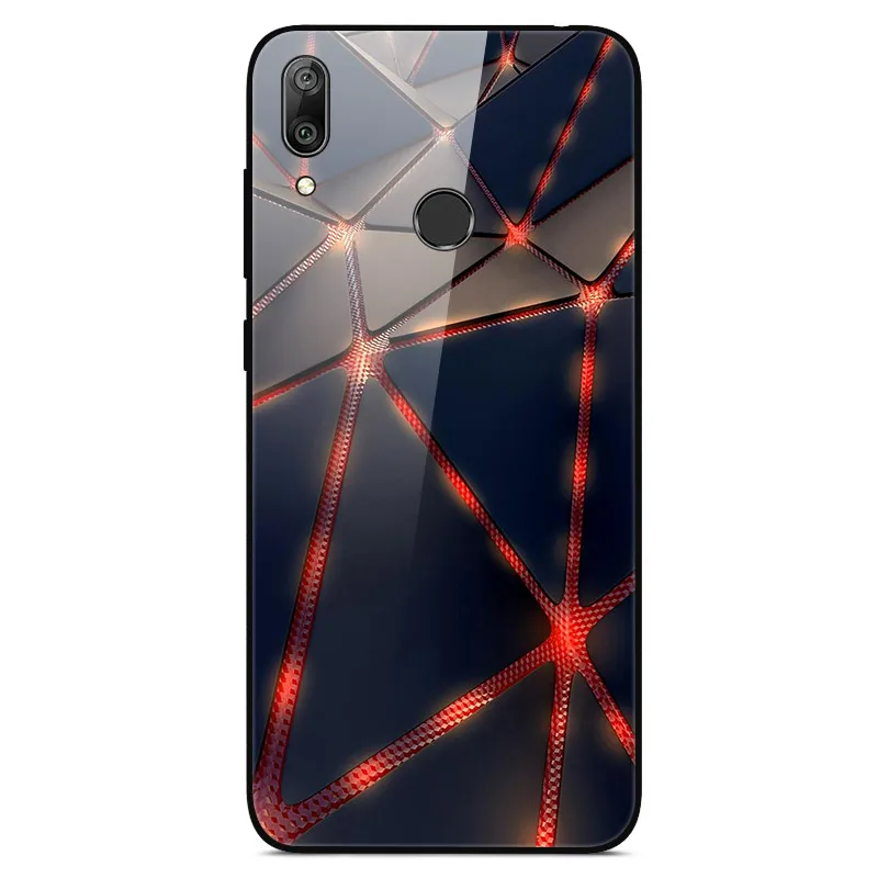 2 Y7 2019 Чехол для телефона s для huawei Y7, жесткая задняя крышка из закаленного стекла для huawei Y7, чехол Y 7, мягкий бампер, художественный чехол 6,26 - Цвет: 2 Y7 2019