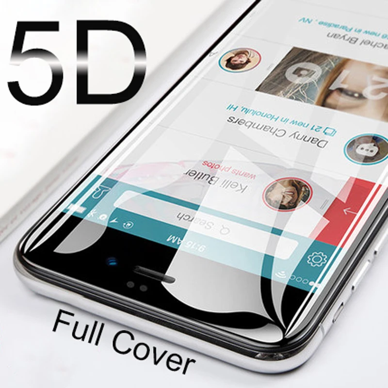 5D закаленное стекло для iPhone 6 6S 7 8 Plus 11 Pro X XS Max XR Apple SE 2020 5G полное покрытие 9H круглая
