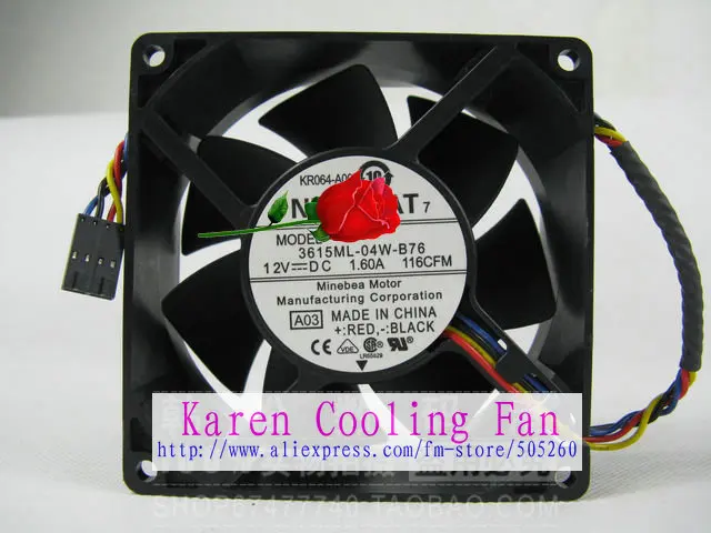 

NMB 9CM 3615ML-04W-B76 9238 12V 1.6A 4PIN pwm is othermia computer case cooling fan
