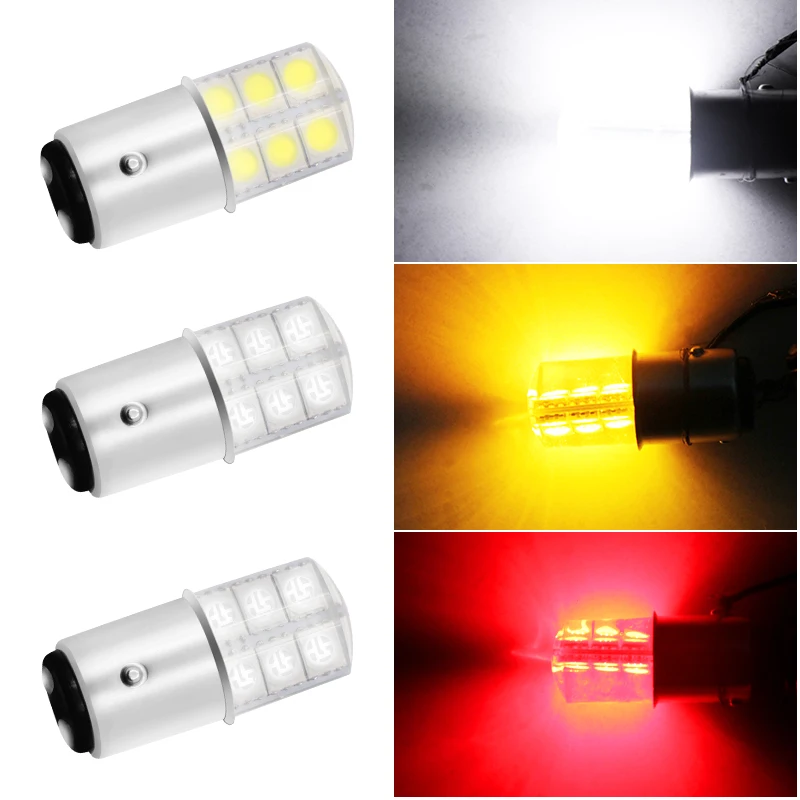 1 шт. p21w bay15d ba15s P21/5 Вт 1156 1157 led 12 в автомобильный стоп светильник белые и красные