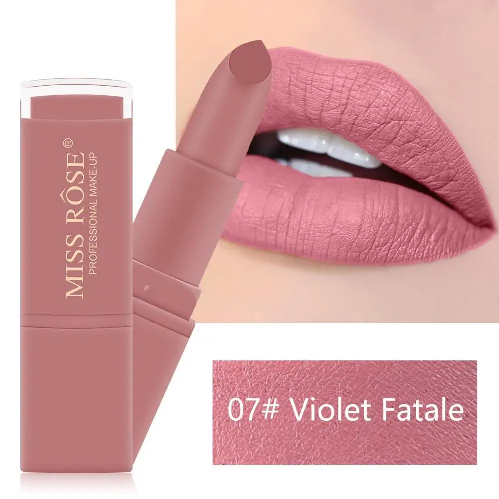 Miss rose Cosmetics, новинка, помада, матовая, стойкая, для женщин, макияж, водостойкая, пигмент, розовый, телесный, матовая, фирменная помада, макияж - Цвет: 7