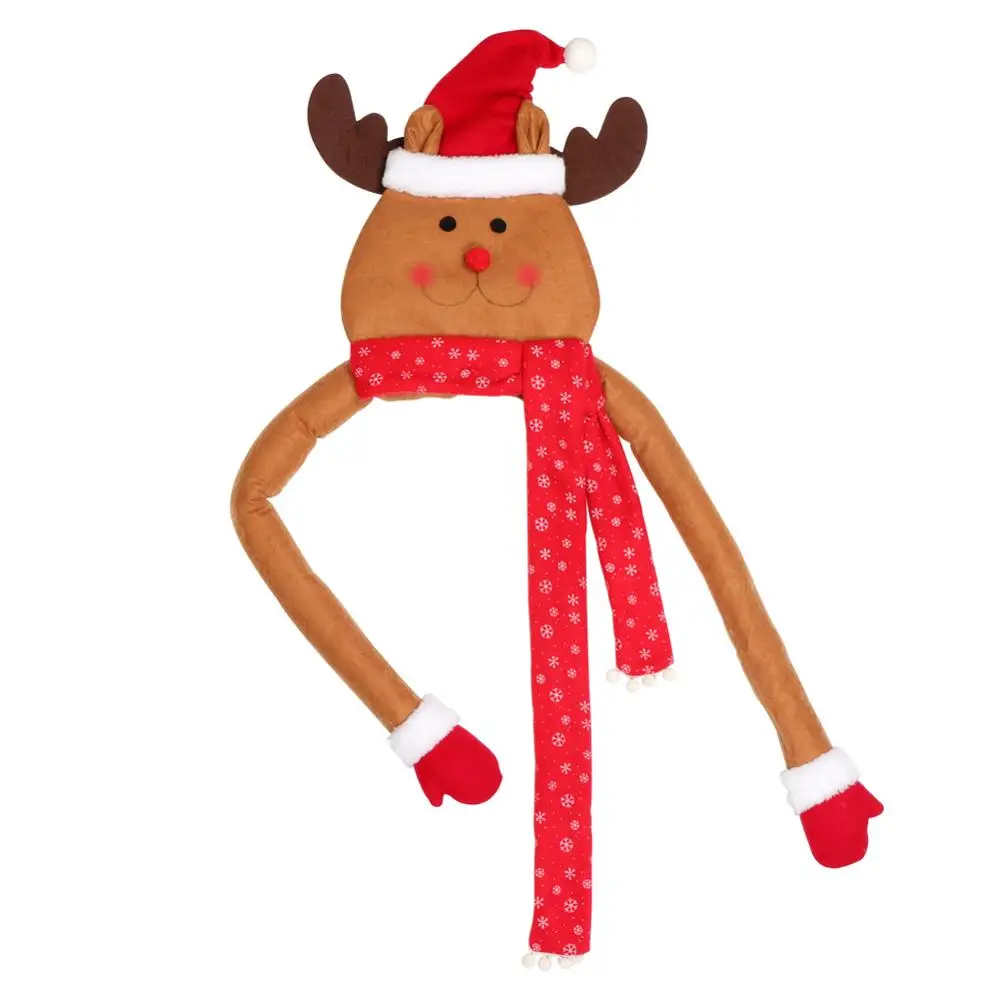 elk topper Войлочные DIY Мини украшения для рождественской елки Санта-собака Лапа чулок детские игрушки подарки мешок поддельные цветы Рождественская елка орнамент год - Цвет: elk topper