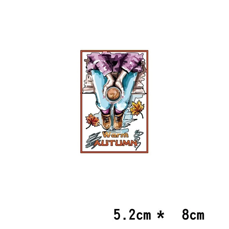 Тонкая теплая осень патч для переноса утюгом в виде кленового листа кофе патчи