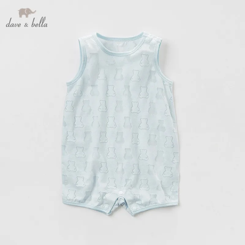 DB11148 Dave bella new born baby girls fashion jumpsuits cute print infant toddler clothes children summer romper 1 piece | Детская