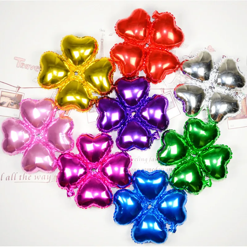 Дети Надувные Игрушки Четыре Листа Клевера Фольгированные Шары Сердце
