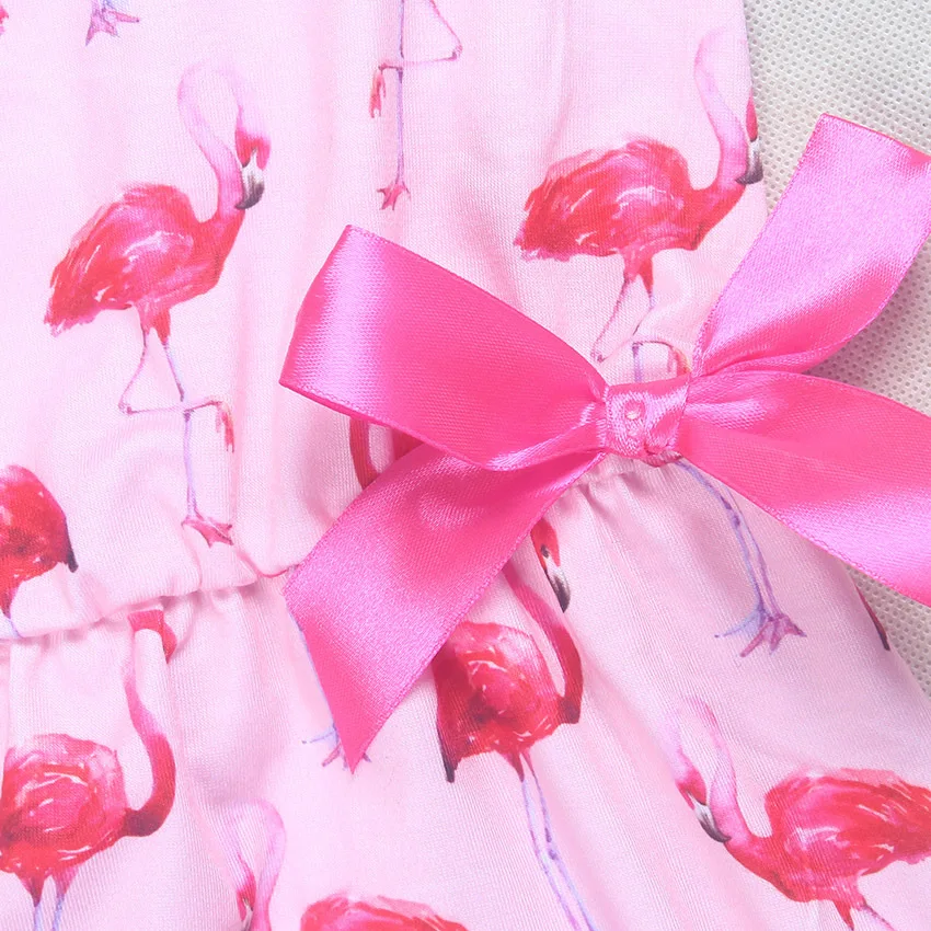 Платье для девочек с фламинго платье без рукавов бантом вечерние чное принцессы