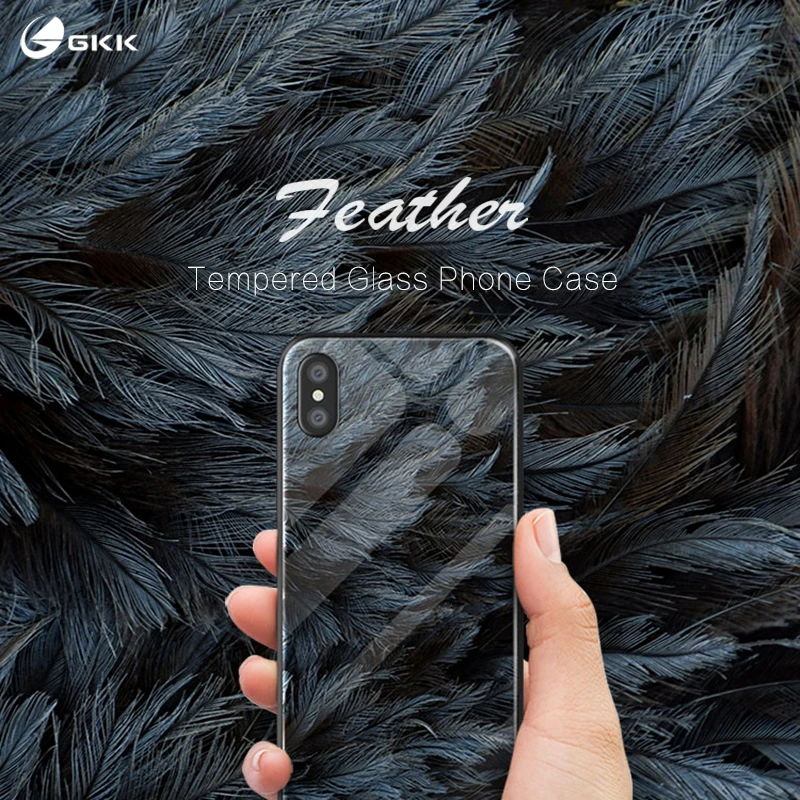 GKK Телефон чехол для iPhone 7 8 силиконовый задней панели из закаленного Стекло Мода