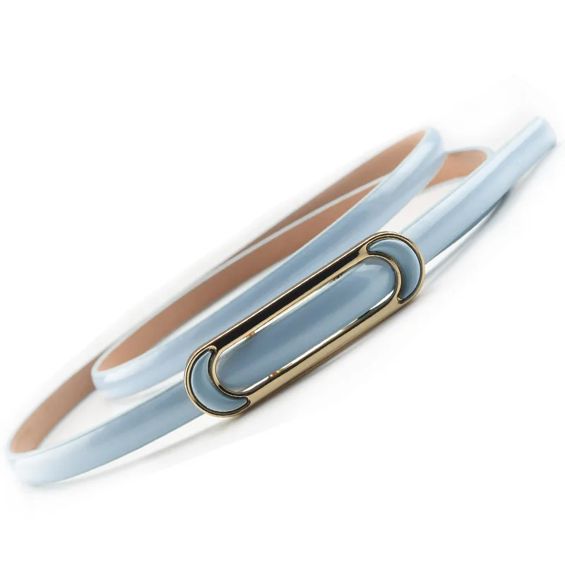 Light blue Брендовые ремни для женщин классические дикие женские минималистичные тонкие пояса женский пояс из искусственной кожи пояс Cinturon hombre cinto feminino - Цвет: Light blue