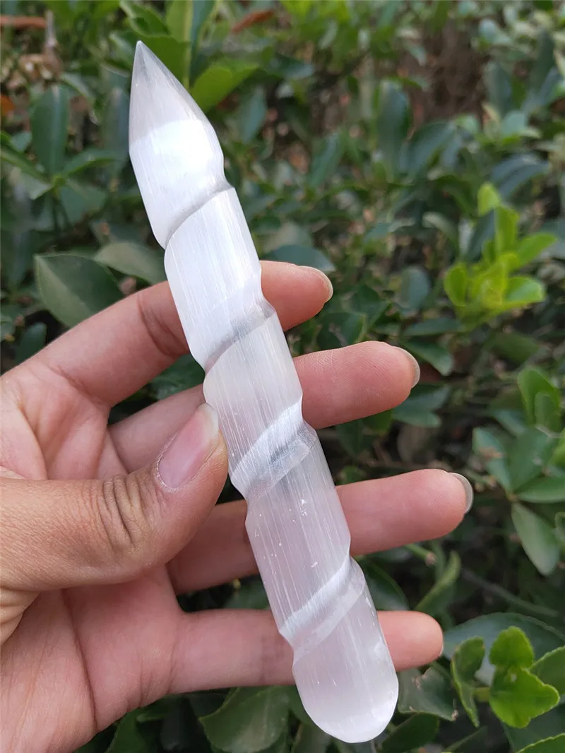 2 шт. кристаллическая палочка белый селенит КВАРЦЕВЫЙ массаж драгоценный камень