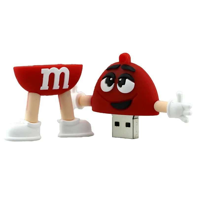Милый мультяшный usb-накопитель M& M Rainbow Bean, 4 ГБ, 8 ГБ, 16 ГБ, 32 ГБ, 64 ГБ, флеш-накопитель USB 2,0, флеш-карта памяти, 6 цветов на выбор