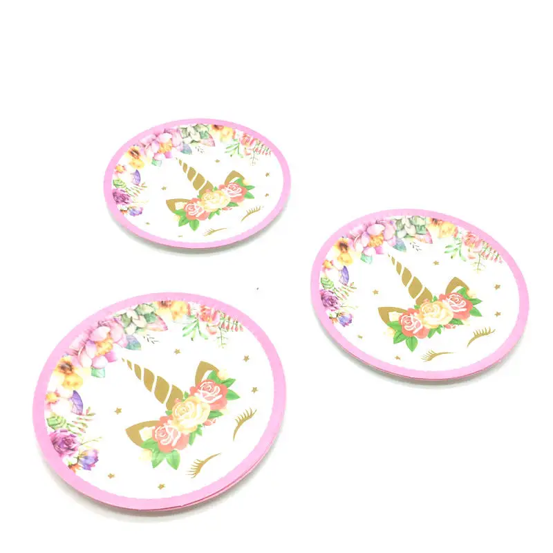 61 шт./лот Единорог тема дизайн мультфильм посуда набор обеспечить девушка день