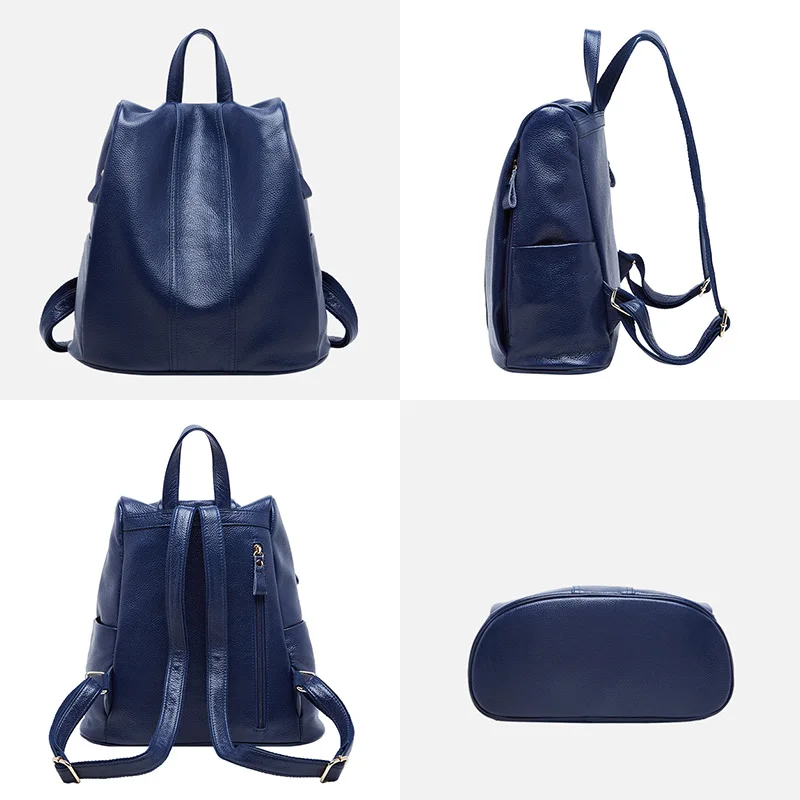 New Genuine Leather School Backpack For Women,Fashion Travel Shoulder Bag Female Casual Sac A Dos Purse Bagpack mochila