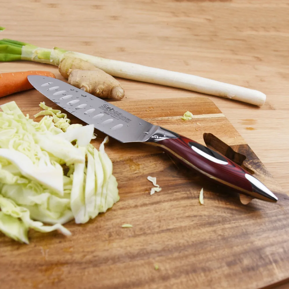 Нож SEDGE Santoku высокоуглеродистая немецкая нержавеющая сталь X50CrMoV15 кухонный нож