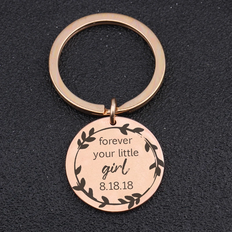 A Pair Personalized Date Keychain Engraved Dad Today Bride Tomorrow Wife Forever Your Little Girl Father Of Gift | Украшения и