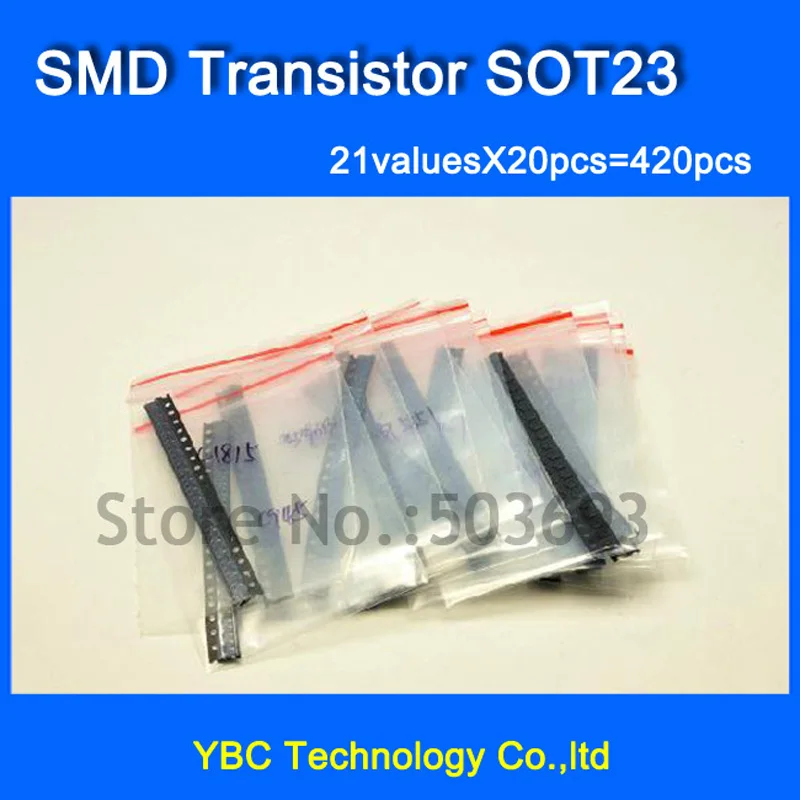 Бесплатная доставка 21valuesX20pcs = 420pcs SMD набор транзисторов SOT23 комплект триодов SOT 23