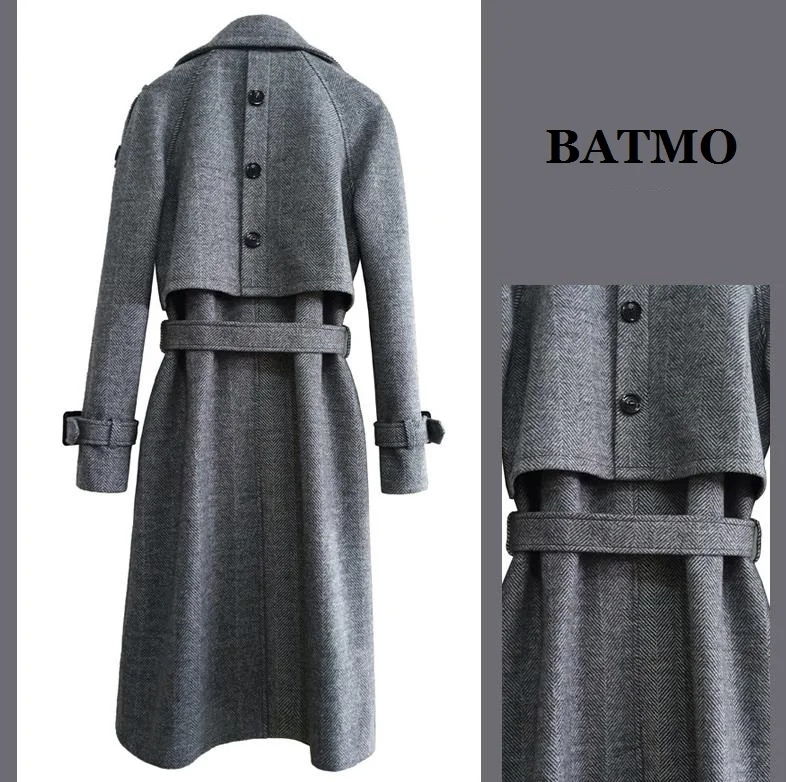 BATMO, Новое поступление, осень и зима, высокое качество, шерсть, повседневный Тренч, мужской, X-long, пальто, плюс-размер, S-6XL 1167