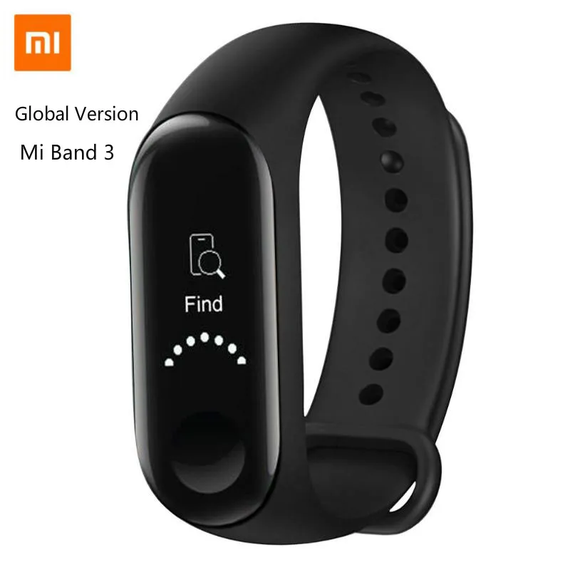 GB Version Mi Band 3 mi Band 4 Смарт Жесткий экран браслет 50 м подводный водонепроницаемый Xiaomi mi 4 3 сердечного ритма фитнес трекер Браслет ми бенд 4 - Цвет: GB Version Mi Band 3