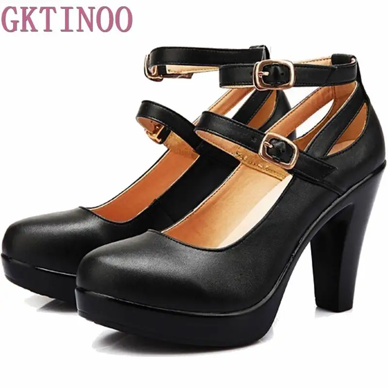 Женская обувь из натуральной кожи на высоком каблуке органической Удобная