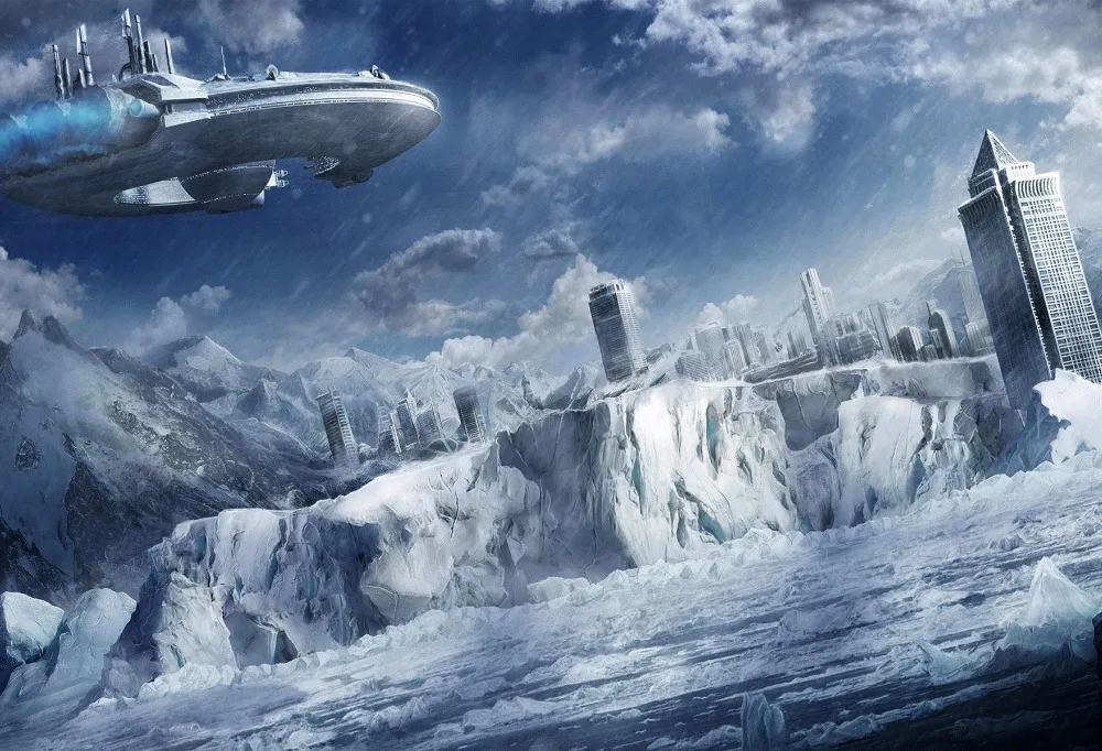 Фотофоны KATE Sci-Fi Glacier космический корабль пост-современный городской фон мальчик фоны для фотографирования