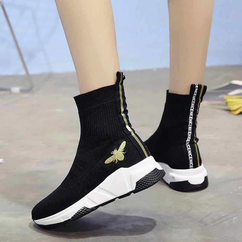WGZNYN; коллекция года; эластичные носки; tenis feminino; женская повседневная обувь; женские ботинки; высокие модные женские кроссовки; W504