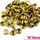 250 набор 10*8 мм латунный материал двойная крышка круглая Быстрая заклепка в стиле панк Рок кожевенное ремесло заклепки