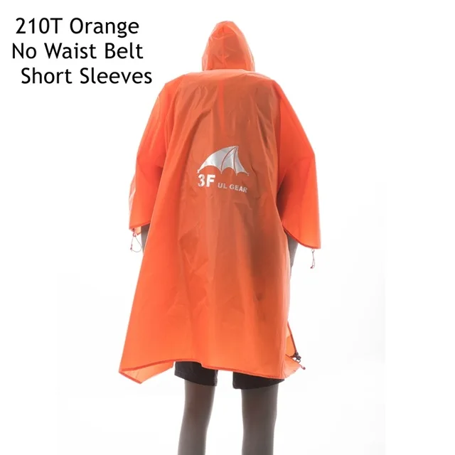 Blue 210T no belt 3F Ul gear, пончо для одного человека, Сверхлегкий, походный, для велоспорта, плащ, для улицы, тент, для кемпинга, брезент, для защиты от солнца, 15D, силикон, 210T - Цвет: Blue 210T no belt