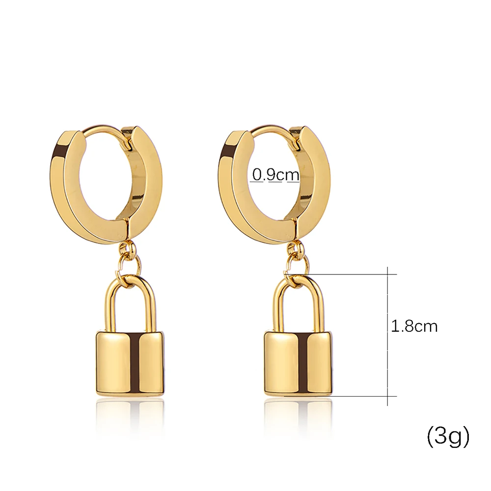 Новая мода Простой Панк Золотой/Серебряный цветной замок круглый металлический