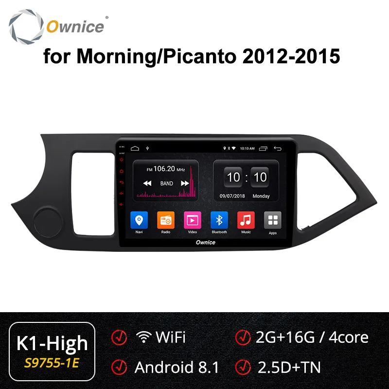 S9755-1 K1-High Ownice Android9.0 Octa Core Car DVD Player GPS Navi Stereo for KIA PICANTO MORNING 2012 2013 k3 k5 k6 4G LTE DSP SPDIF - Цвет: S9755-1 K1-High