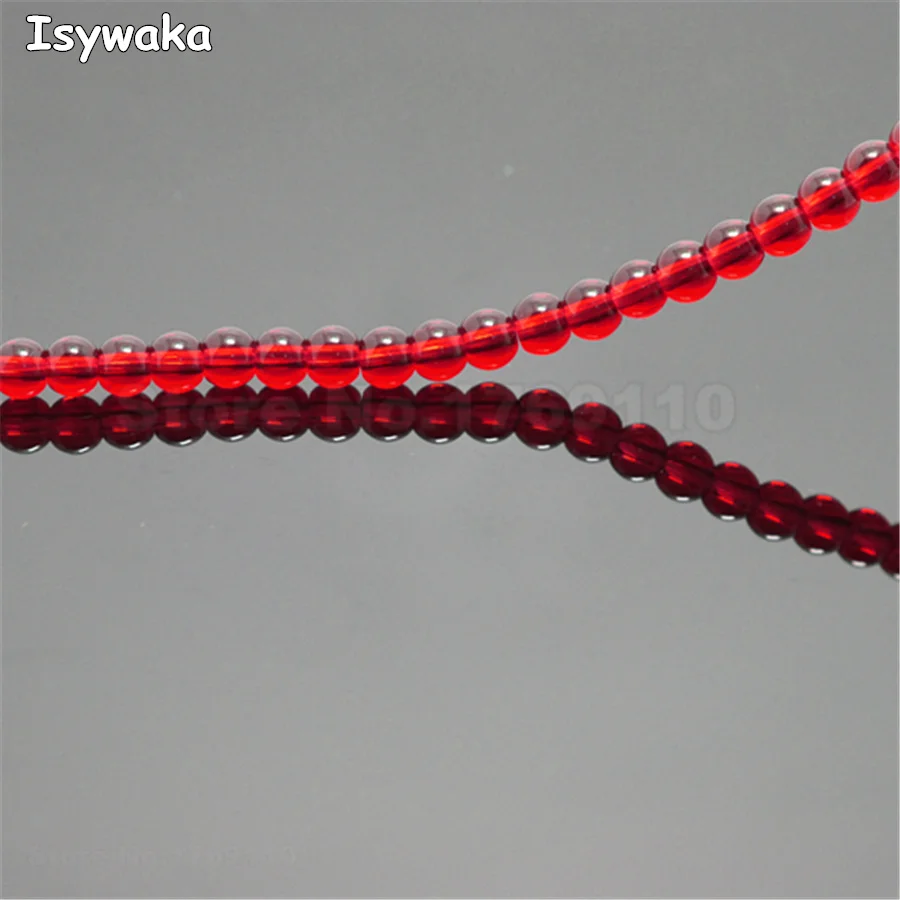 

Isywaka Red Color 270pcs 6mm Round Smooth Glass Beads Loose Spacer Bead for DIY Jewelry Making Austria Crystal Beads