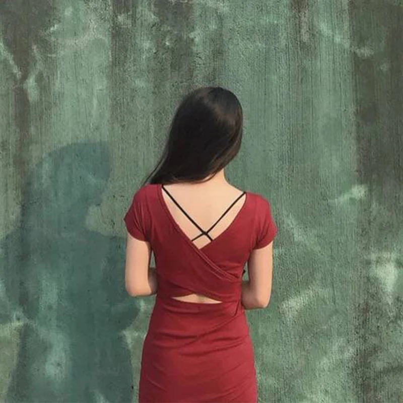 women dress sexy pencil solid hollow out short sleeve regular mid-calf length empire o-neck collar 2018 spring autumn new female | Женская
