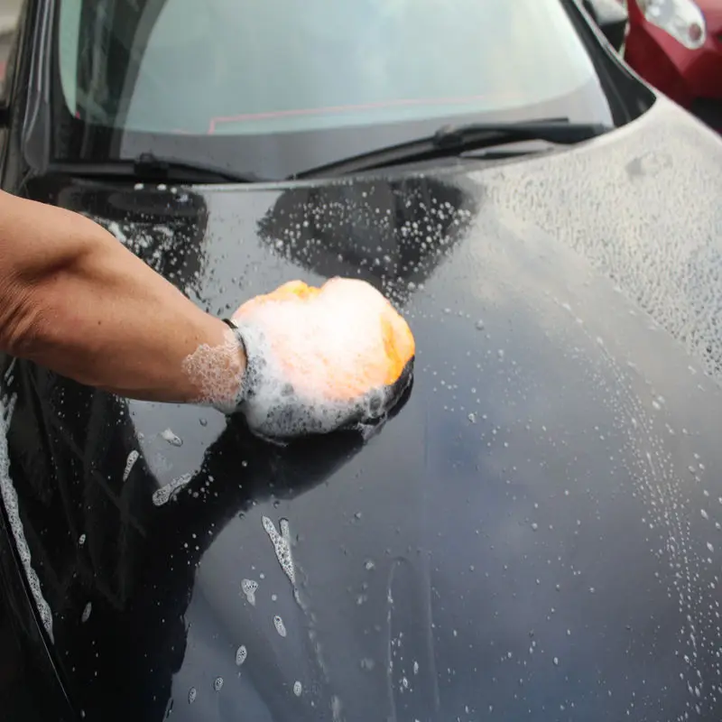 1 new super fiber two-color car wash gloves car wash tools, car care supplies, water-absorbing soft plush car accessories, dust