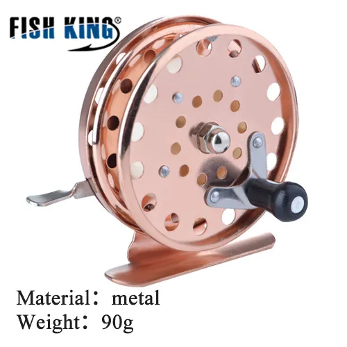 Коричневый FISH KING зимняя удочка для подледной рыбалки 50/75 см, 2 секции, удочки с катушкой для рыболовного колеса, снасти - Цвет: Коричневый