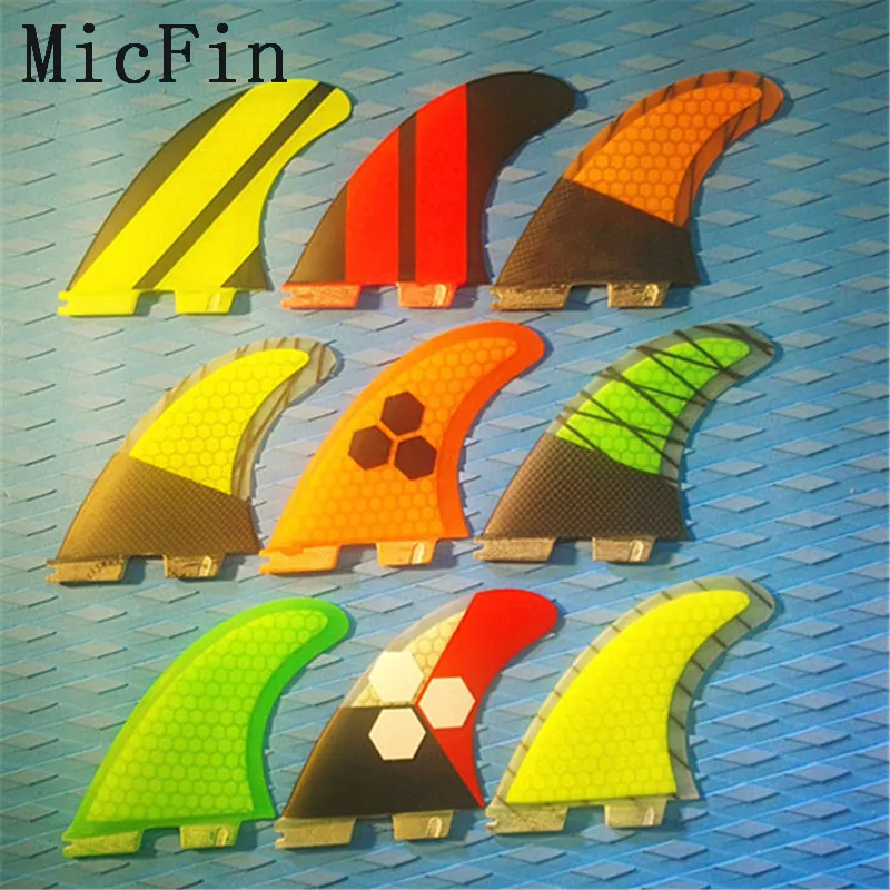 Плавники Micfin FCS II голубые сотовые плавники из углеродного волокна для серфинга FCS2