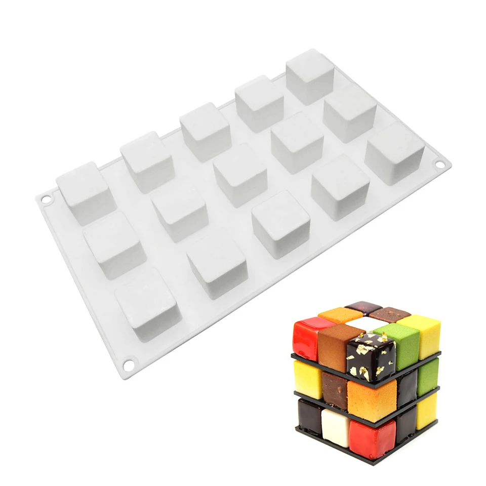 Силиконовая форма квадратной формы для торта 15 полости 3 см шоколадной выпечки
