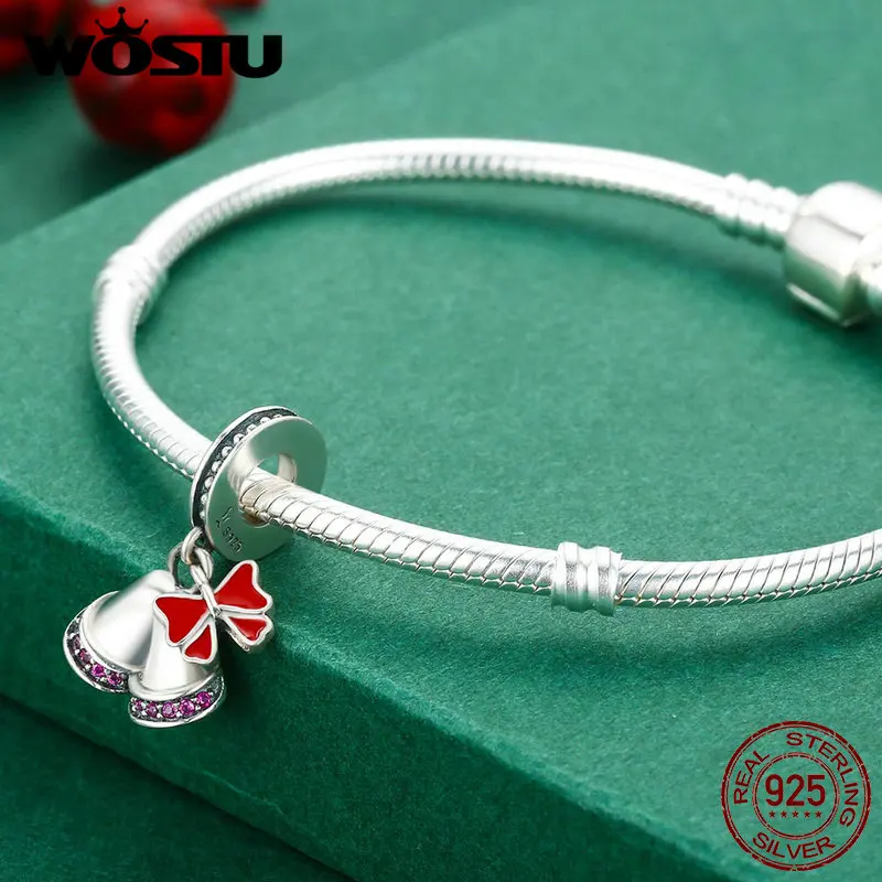 Женские браслеты WOSTU популярные из стерлингового серебра 925 пробы с бусинами и