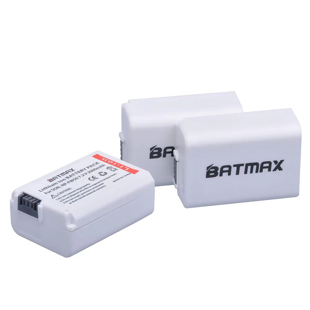 Batmax 3 шт. 7 2 в 2000 мАч NP FW50 батарея для камеры Sony Alpha a7 7R a7R 7S a7S a3000 a5000 a6000 NEX 5N 5C|Цифровые