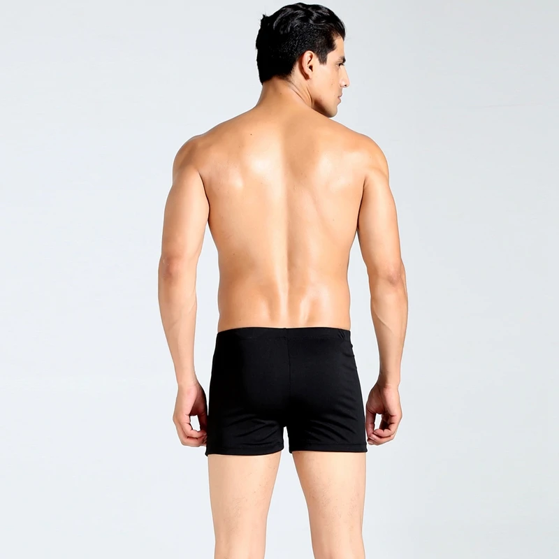 Мужские однотонные эластичные плавки с круглой талией купальные брюки | Спорт и