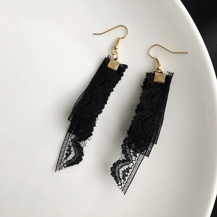 Новые модные серьги в стиле ретро панк 2020 милые кружевные Многослойные женские с